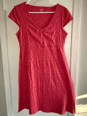 Toad&Co Coral Pink Lace Fit-and-Flare Mini Dress Size M